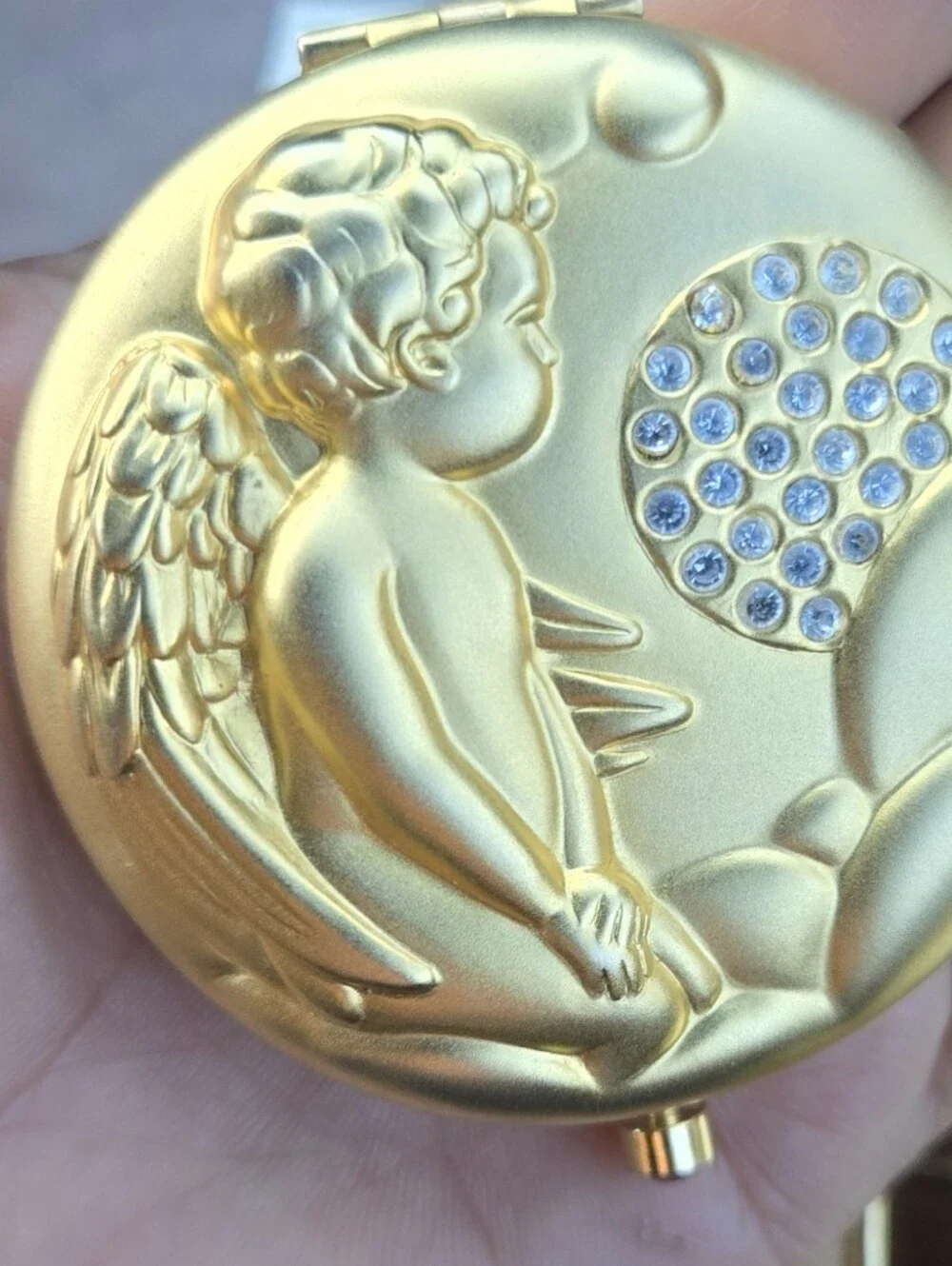 Estee Lauder Gold Compact Case with Logo
